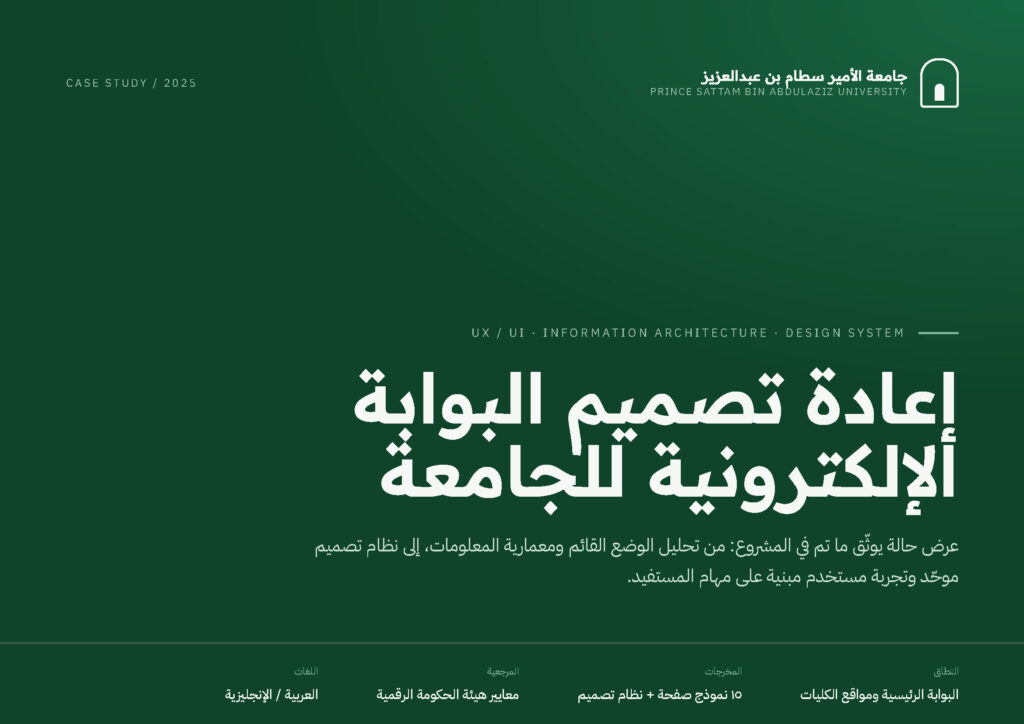 PSAU Digital Ecosystem Redesign Aligned with the Saudi Unified Design System (DGA)